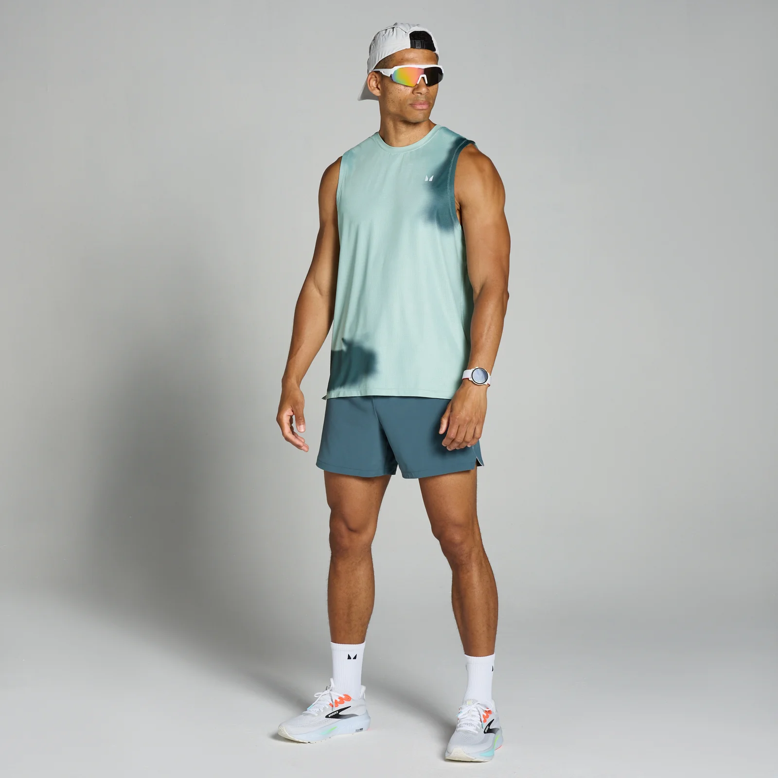 MP Men's Velocity Mesh Print Tank - Grey Mist - XS Image 3