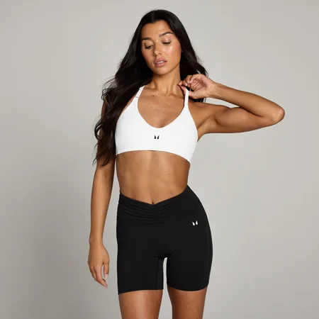 MP Women's Tempo Halterneck Open Back Sports Bra - White