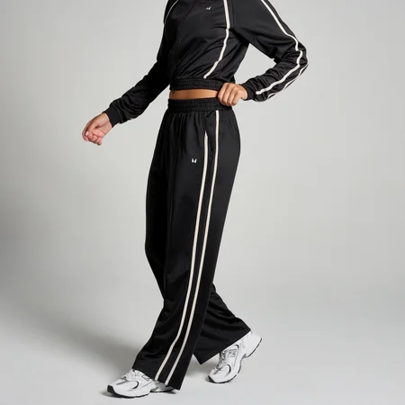 MP Women's Tricot Track Straight Leg Joggers - Black/White