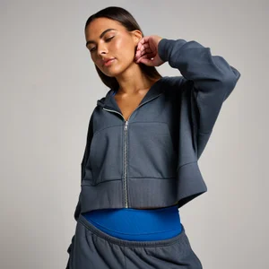 MP Women's Tempo Cropped Zip Through Hoodie - Midnight - Size L