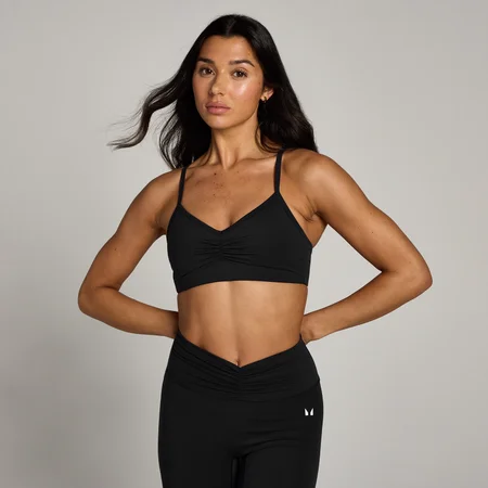 MP Women's Tempo Ruched Front Sports Bra - Black