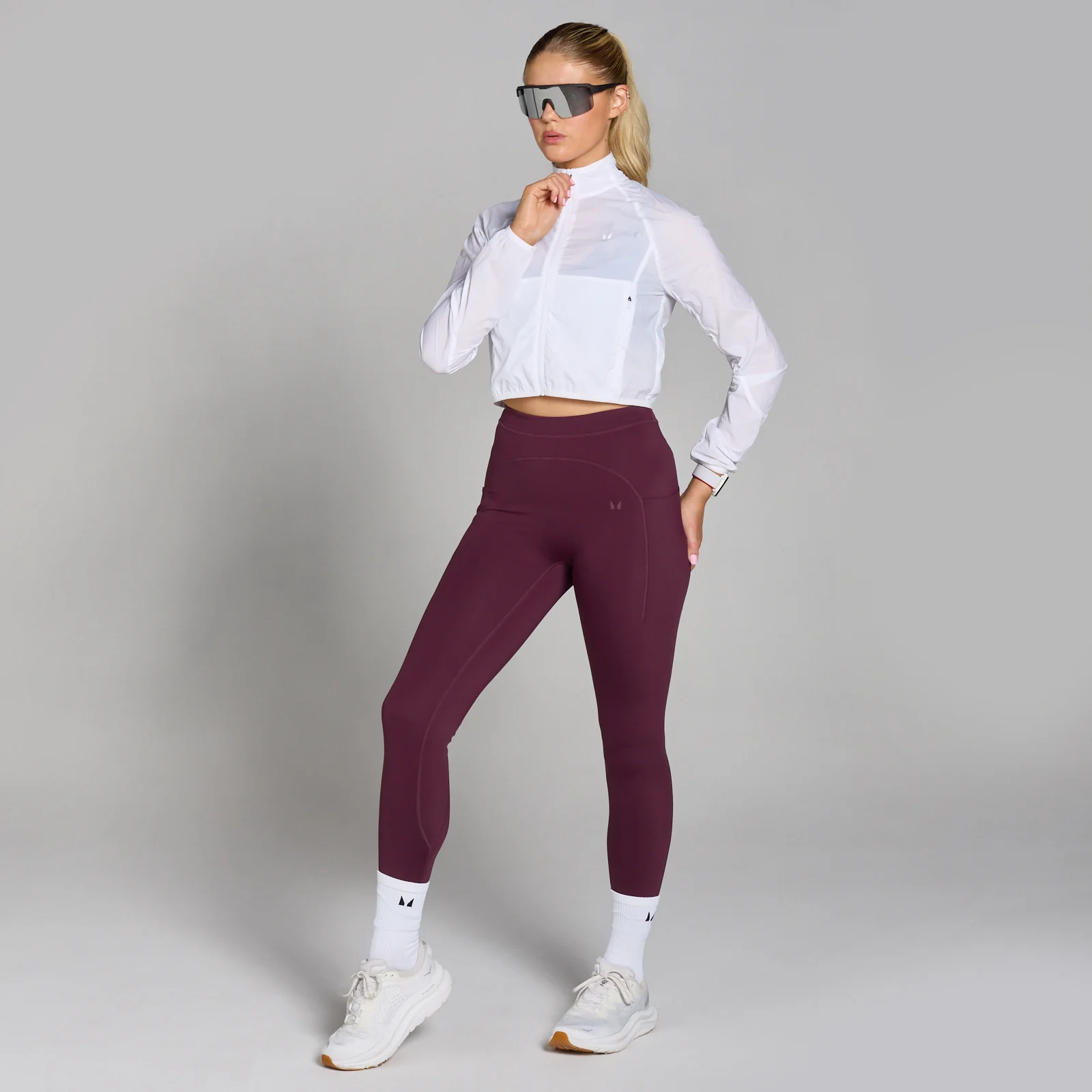 MP Women's Velocity Slim Fit Cropped Windbreaker - White - XS Image 3