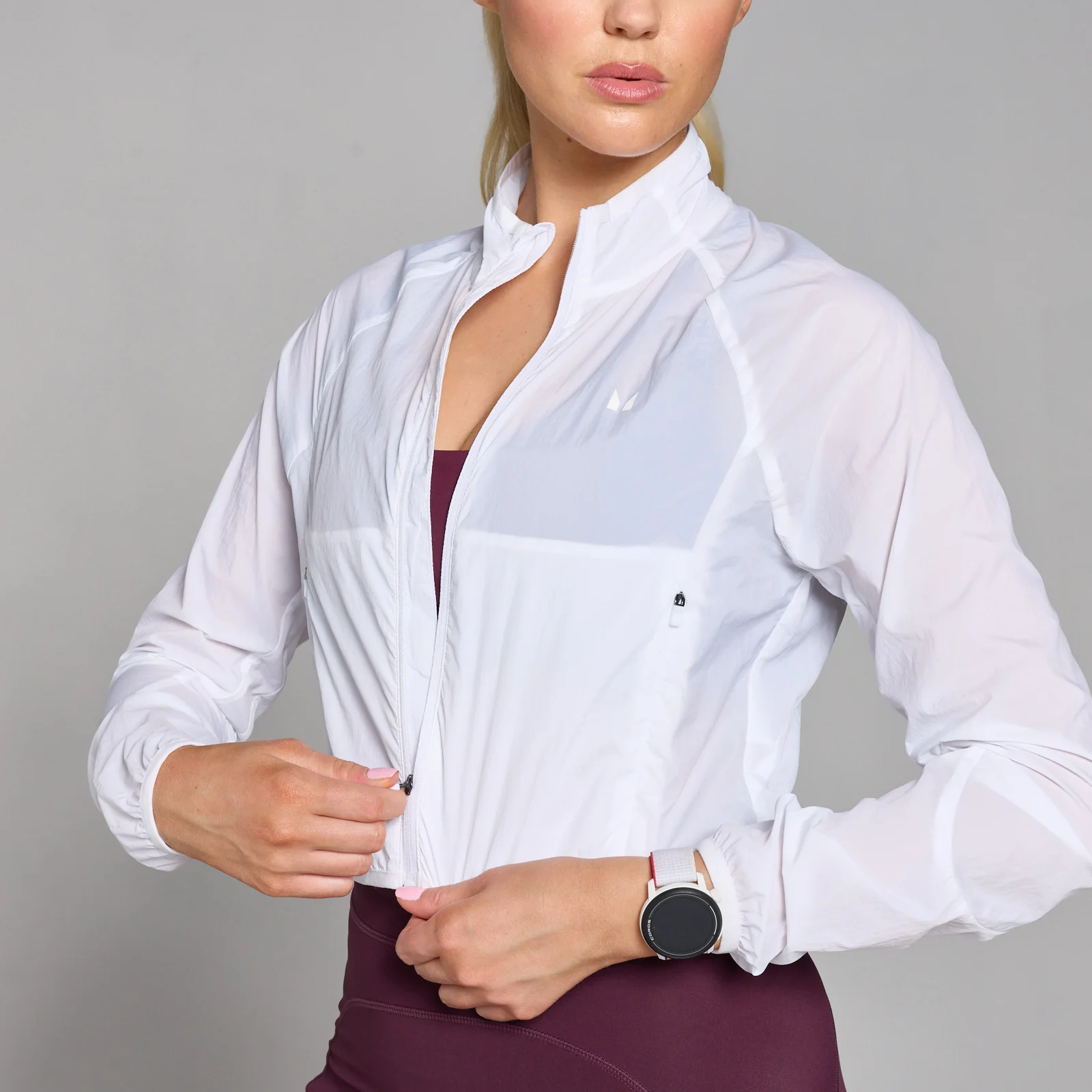 MP Women's Velocity Slim Fit Cropped Windbreaker - White - XS Image 4
