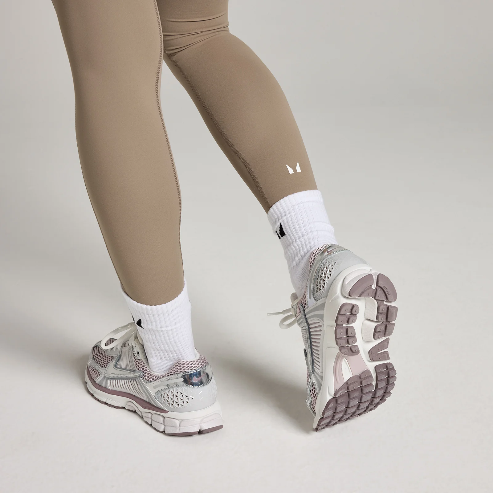 MP Women's Studio Fold Over Legging - Light Taupe - S Image 5