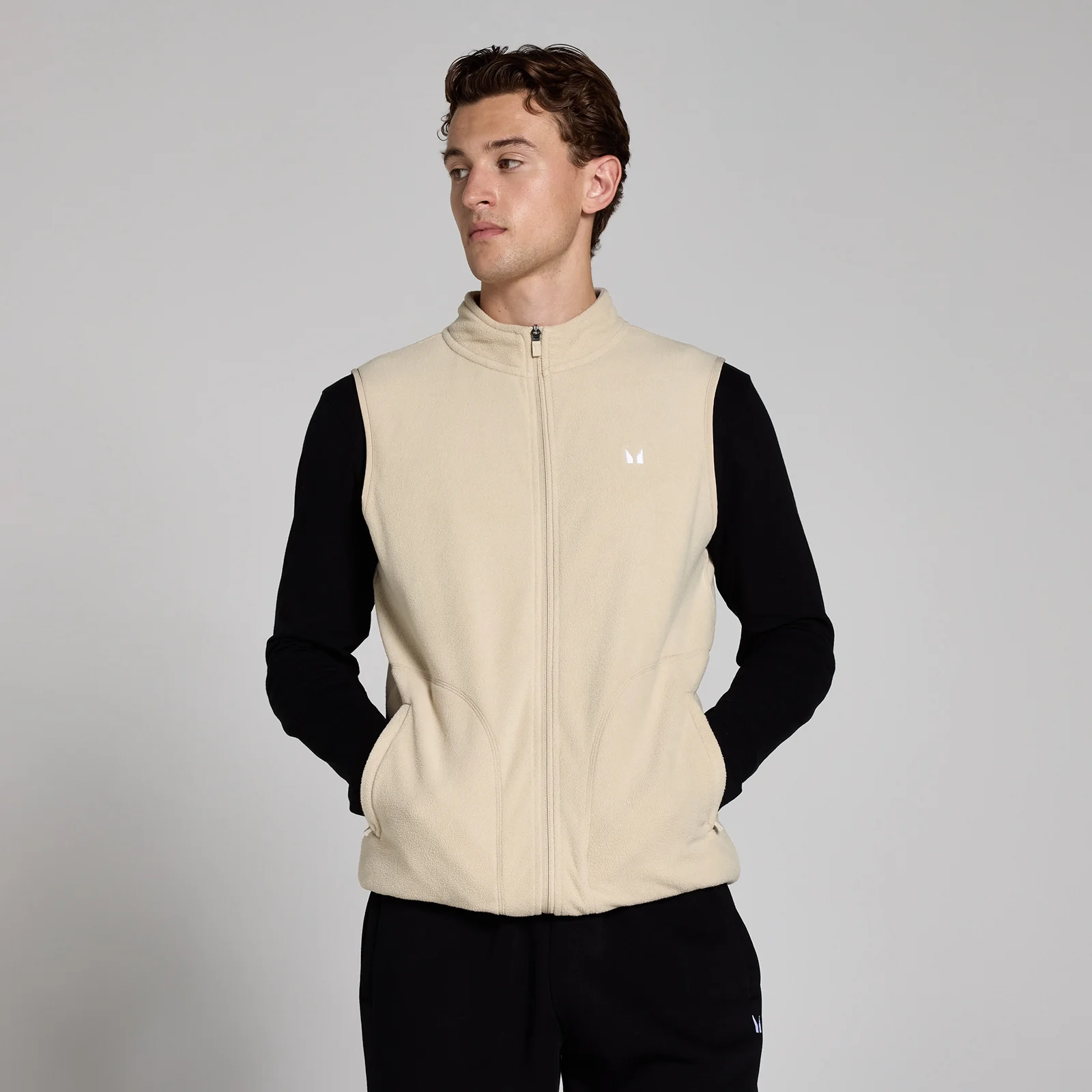 MP Men's Gilet Fleece - Oat - S Image 1