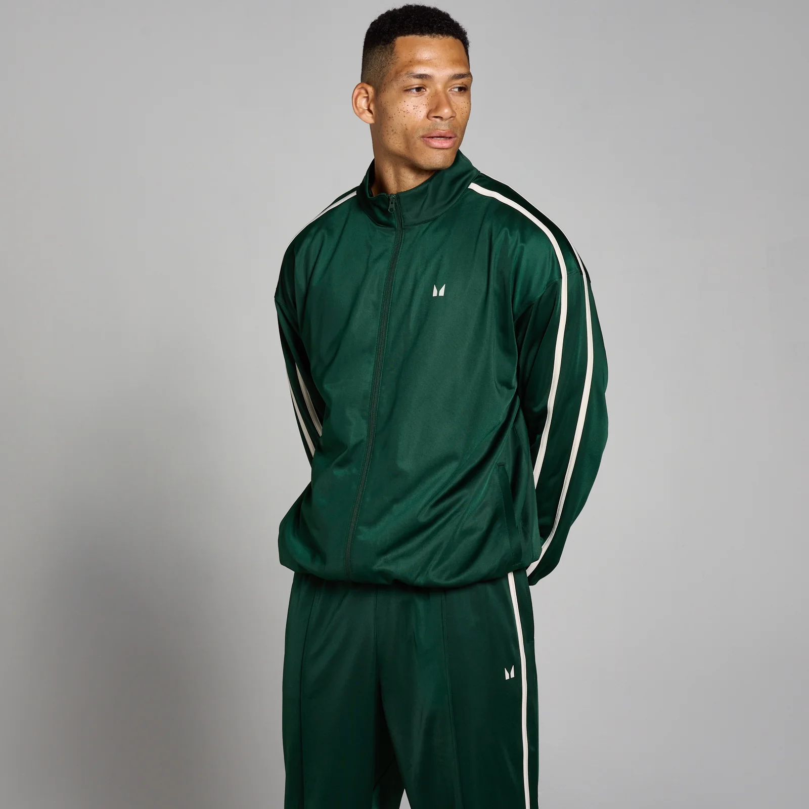 MP Men's Tricot Track Jacket - Dark Emerald - XS Image 1