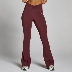 MP Women's Tempo Ruched Front Flared Leggings - Deep Berry - Size XS