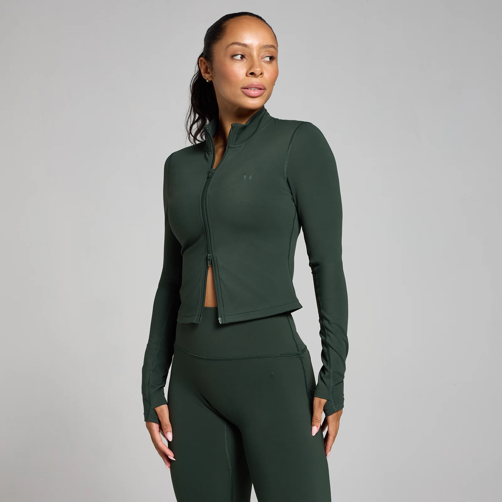 MP Women's Tempo Cropped Jacket - Dark Emerald - XS Image 1