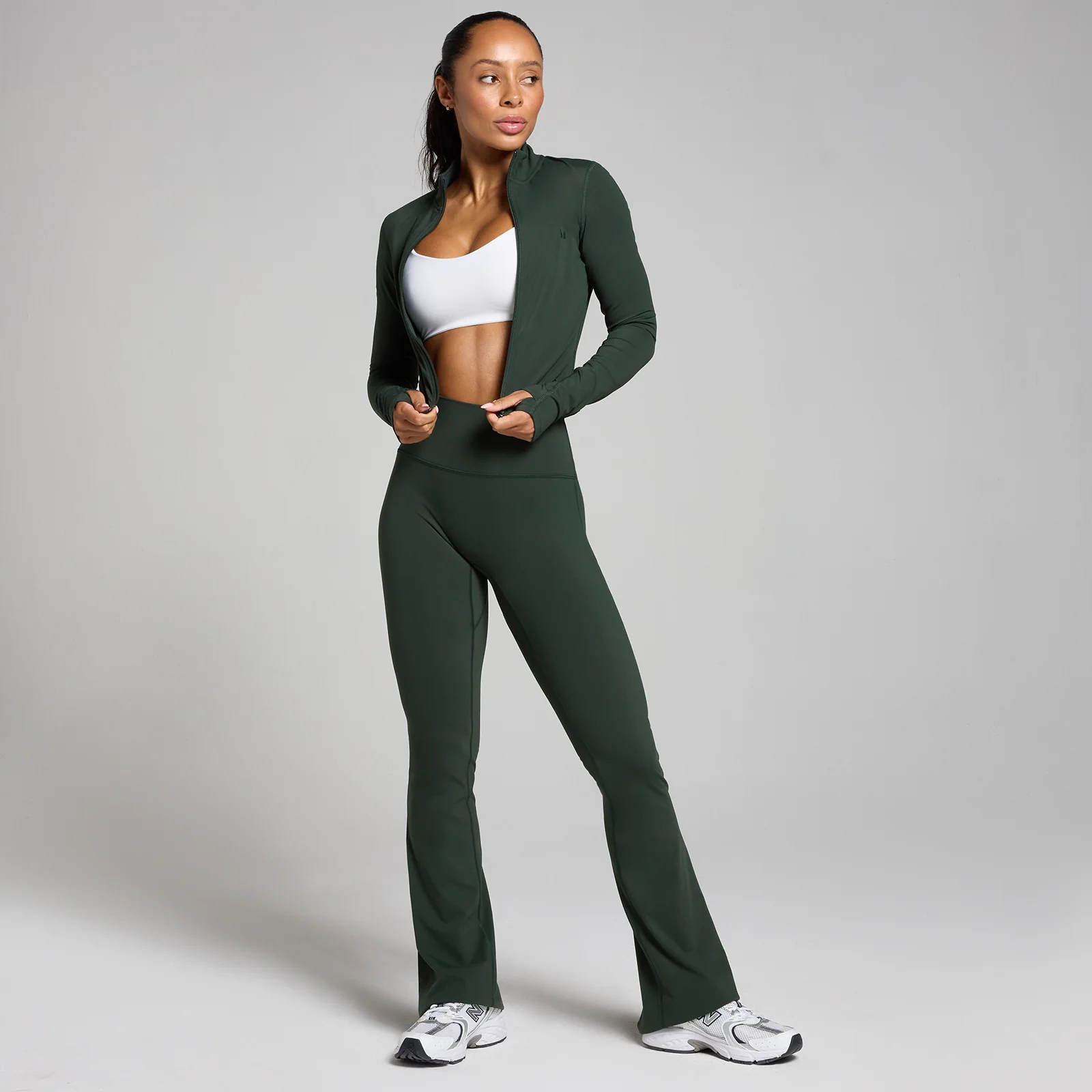 MP Women's Tempo Cropped Jacket - Dark Emerald - XS Image 3
