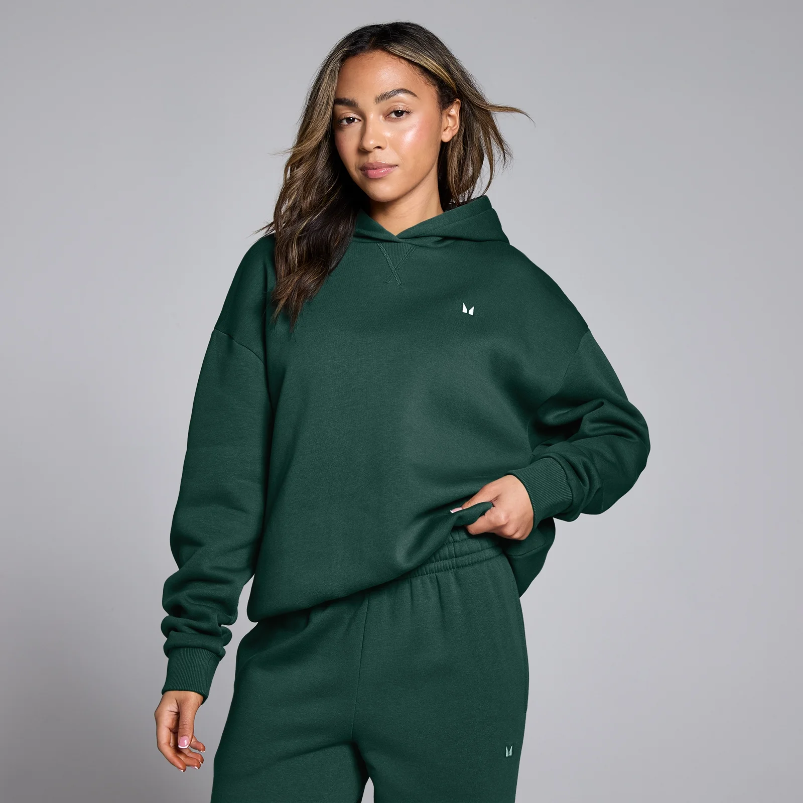 MP Women's Basics Oversized Hoodie - Dark Emerald - XS Image 1
