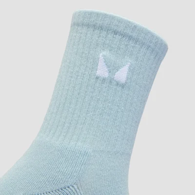 MP Unisex Crew Socks (3 Pack) - Cotton/Baby Pink/Baby Blue - UK 9-11 Image 6