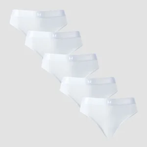 MP Women's Mid Rise Bikini Brief (5 Pack) - White - Size M