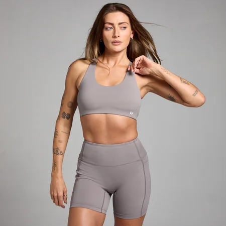 MP Women's Active Cross Back Adjustable Bra - Cool Grey