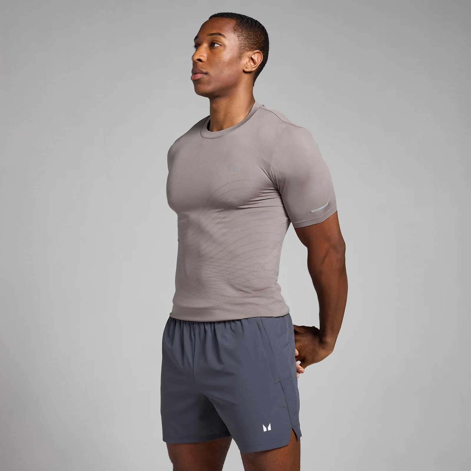 MP Men's Active Seamless Printed T-Shirt - Cool Grey - L Image 1
