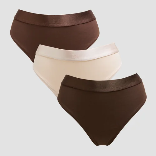 MP Women's Mid Rise Thong (3 Pack) - Deep Chocolate/Brown/Warm Cream