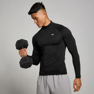 MP Men's Tempo Pillar Graphic Seamless 1/4 Zip - Black - Size M