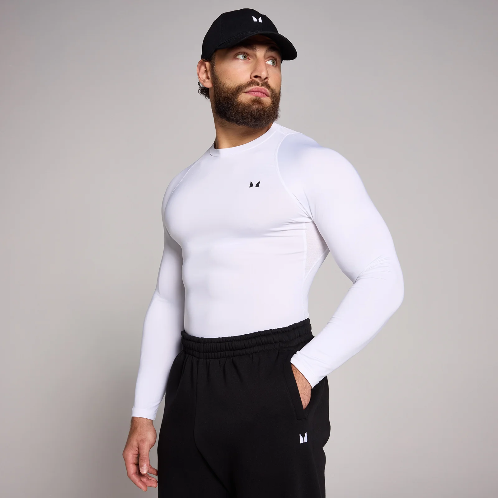 Men's Training Long Sleeve Baselayer - White - S Image 1