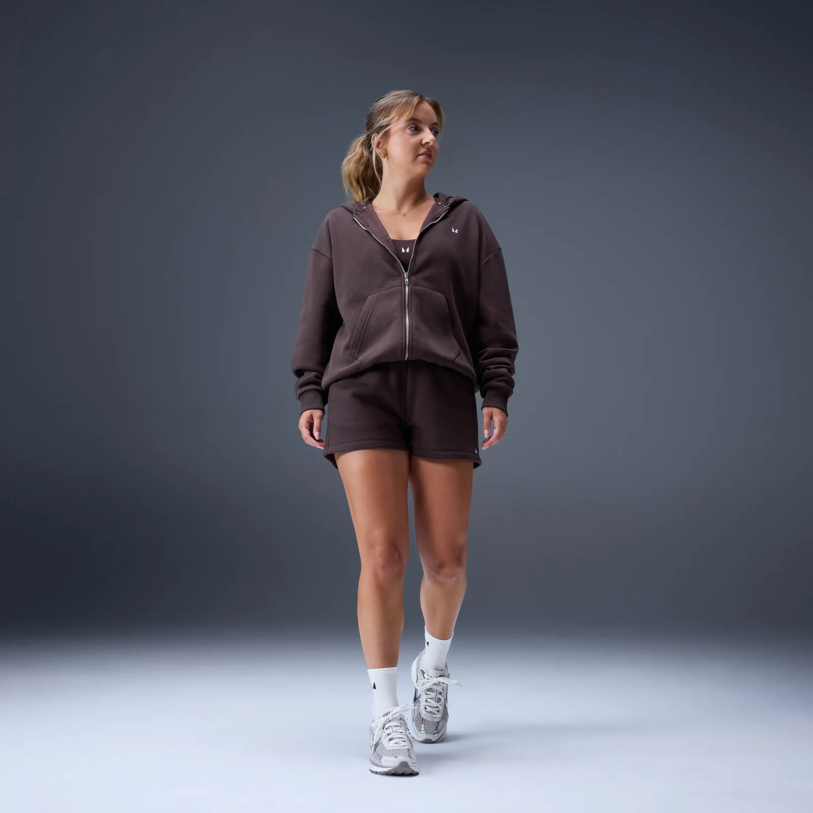 MP Women's Basics Zip Through Hoodie - Chocolate - XS Image 1