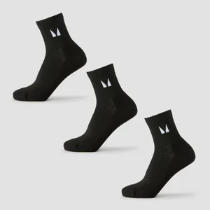MP Running Ankle Socks (3 pack) - Black - Size UK 9-11