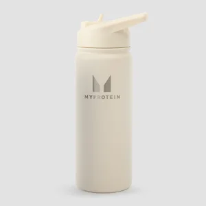 Myprotein Recycled Metal Flip Straw Bottle 500ml - Natural Cream - Colour Natural Cream