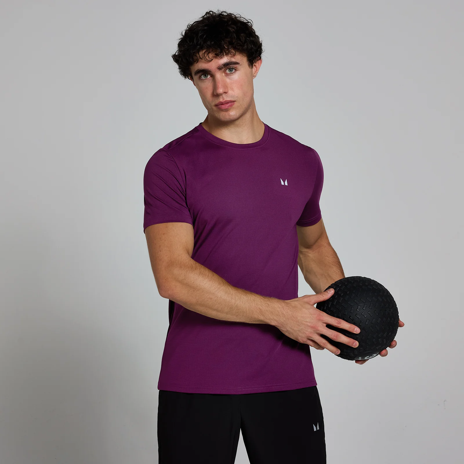 MP Men's Active Gridded T-Shirt - Plum - XS Image 1