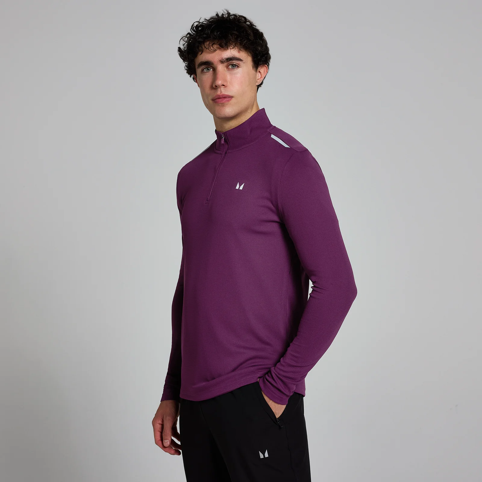 MP Men's Active Gridded 1/4 Zip - Plum - XXXL Image 1