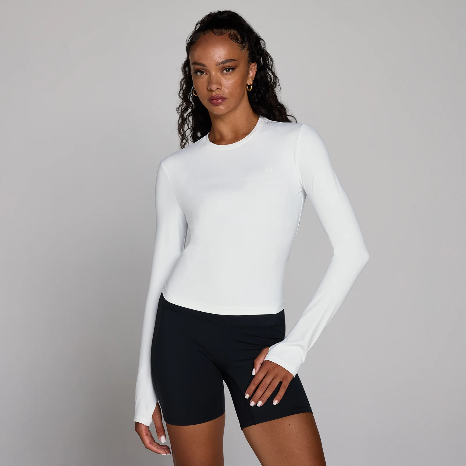 MP Women's Tempo Long Sleeve Top With Thumbholes - White - White - XXL Image 1