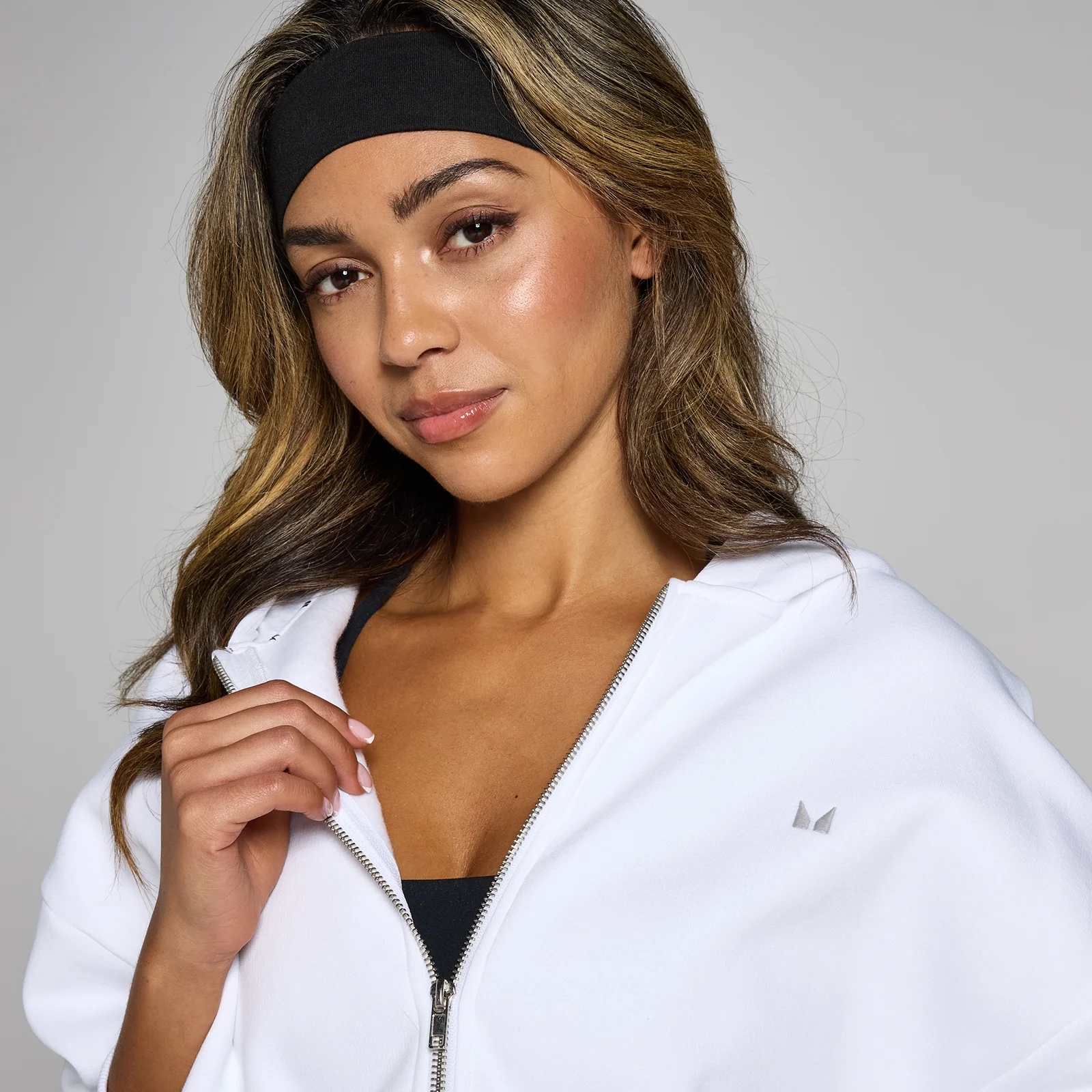 MP Women's Basics Zip Through Hoodie - White - XS Image 4