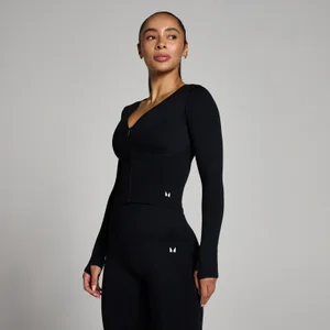 MP Women's Tempo Seamless Cropped Jacket - Black - Size S