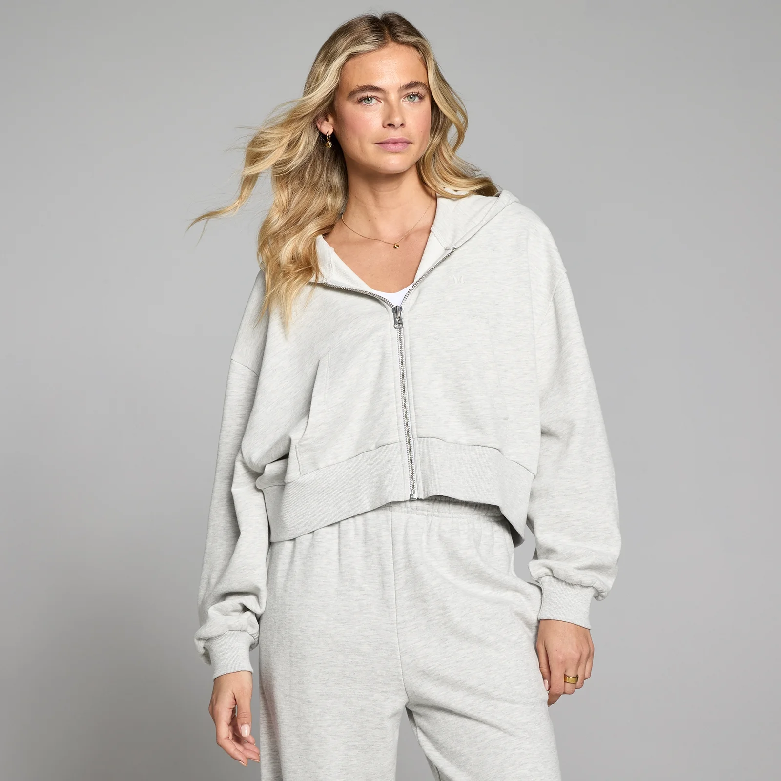 MP Women's Lifestyle Zip Through Hoodie - Grey Marl - XS Image 1