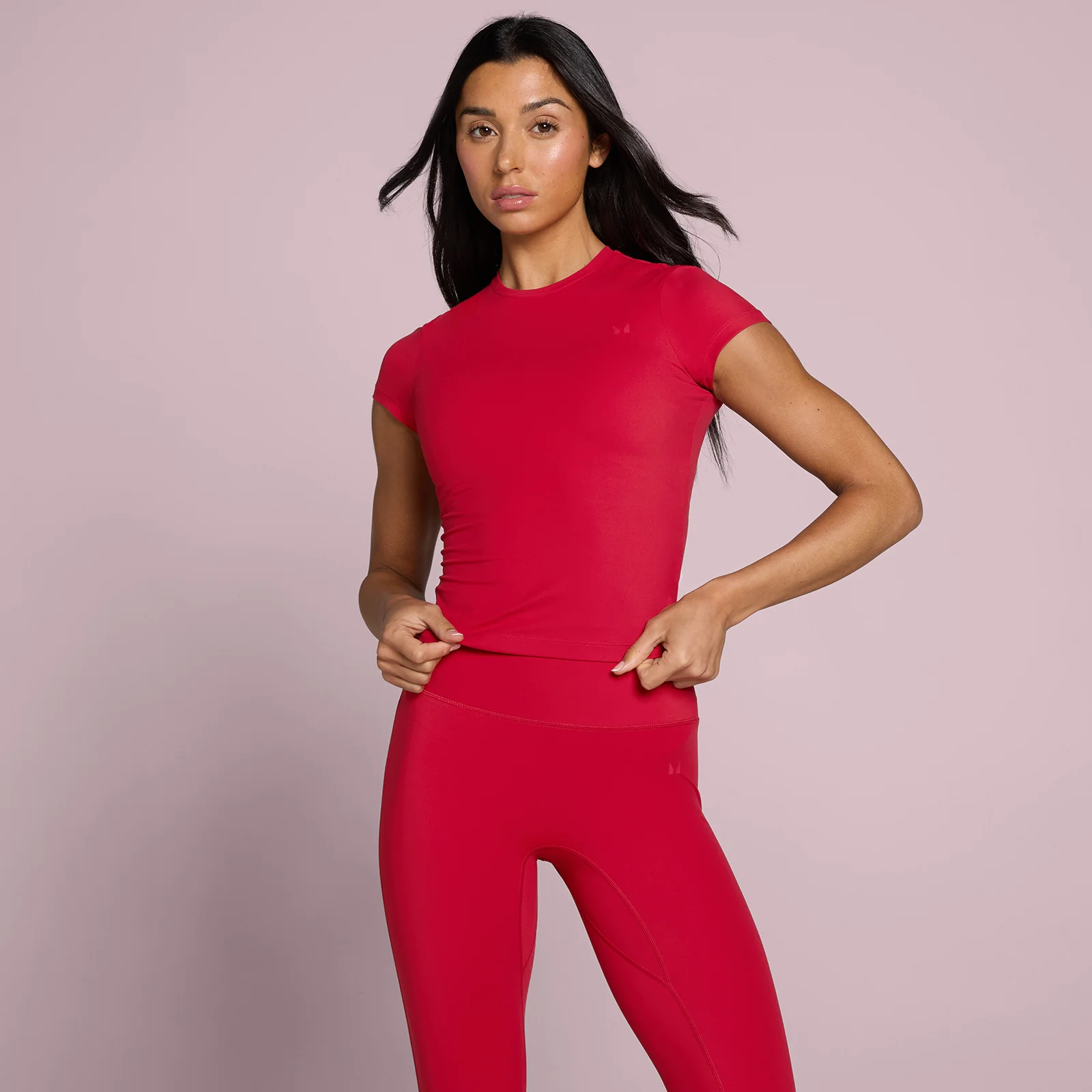 MP Women's Tempo Body Fit Short Sleeve T-Shirt - Rose Red - M Image 1