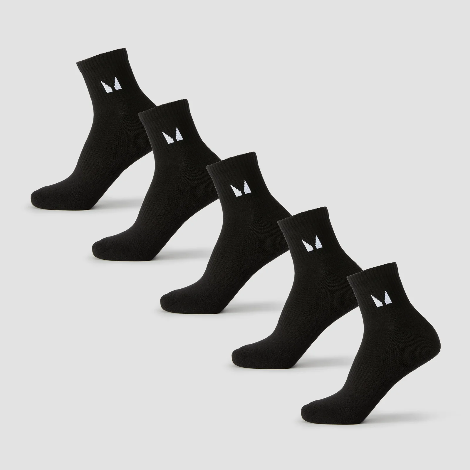 MP Unisex Ankle Socks (5 Pack) - Black - UK 9-11 Image 1