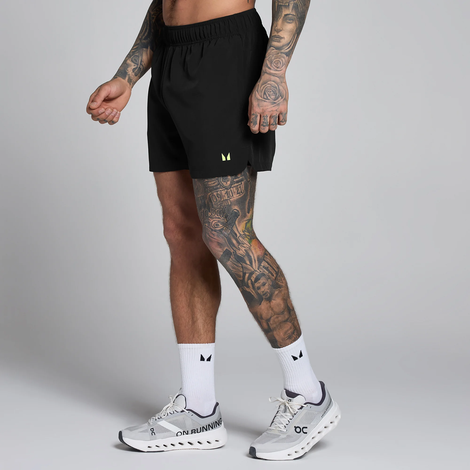 MP Men's Training 5" Woven Short - Black / Light Lime - XS Image 1
