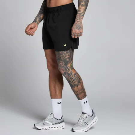 MP Men's Training 5" Woven Short - Black / Light Lime