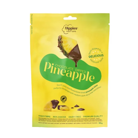 Dippies Fruit Dips, Chocolate Dipped Pineapple, 100g