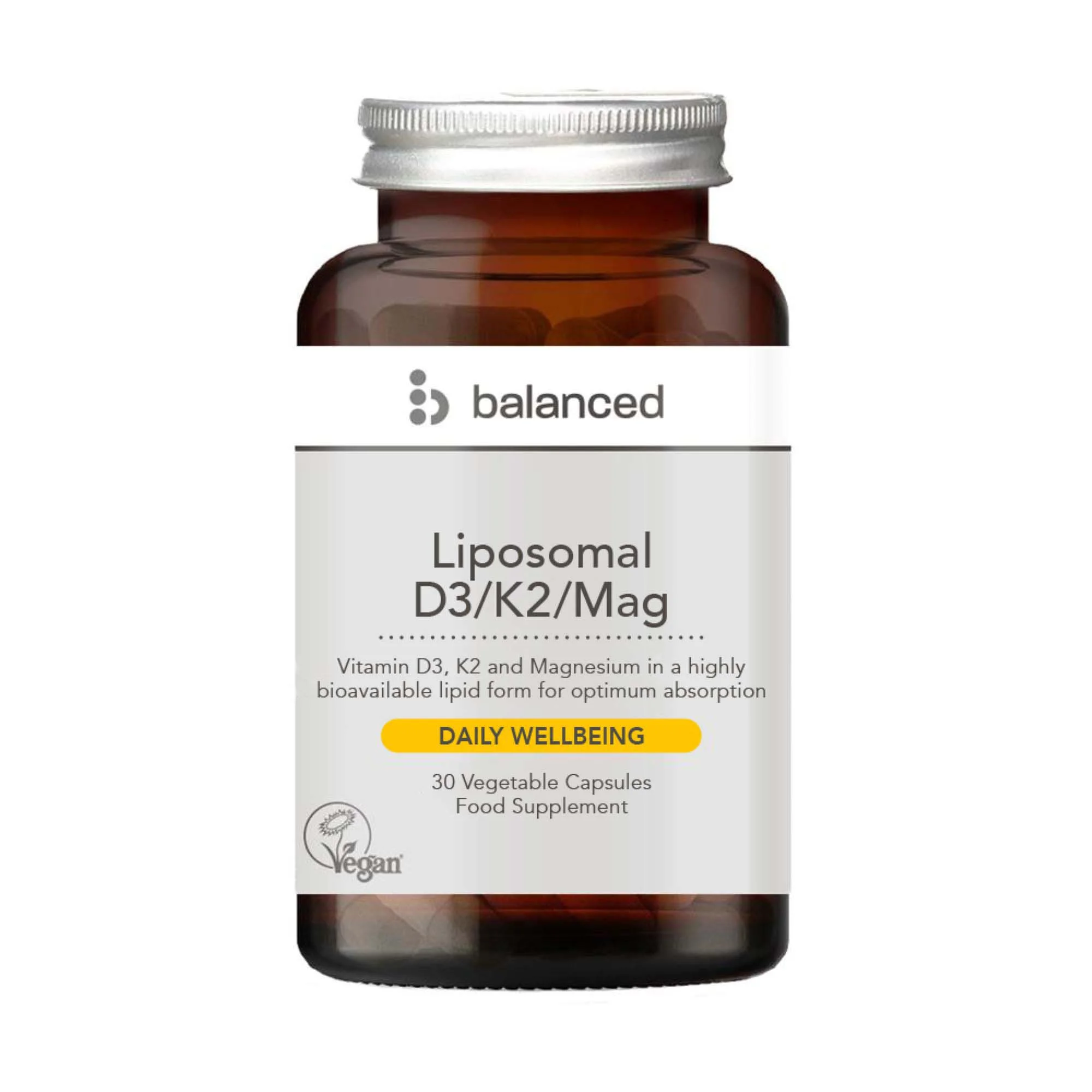 Balanced Liposomal D3/K2/Mag 30 Veggie Caps