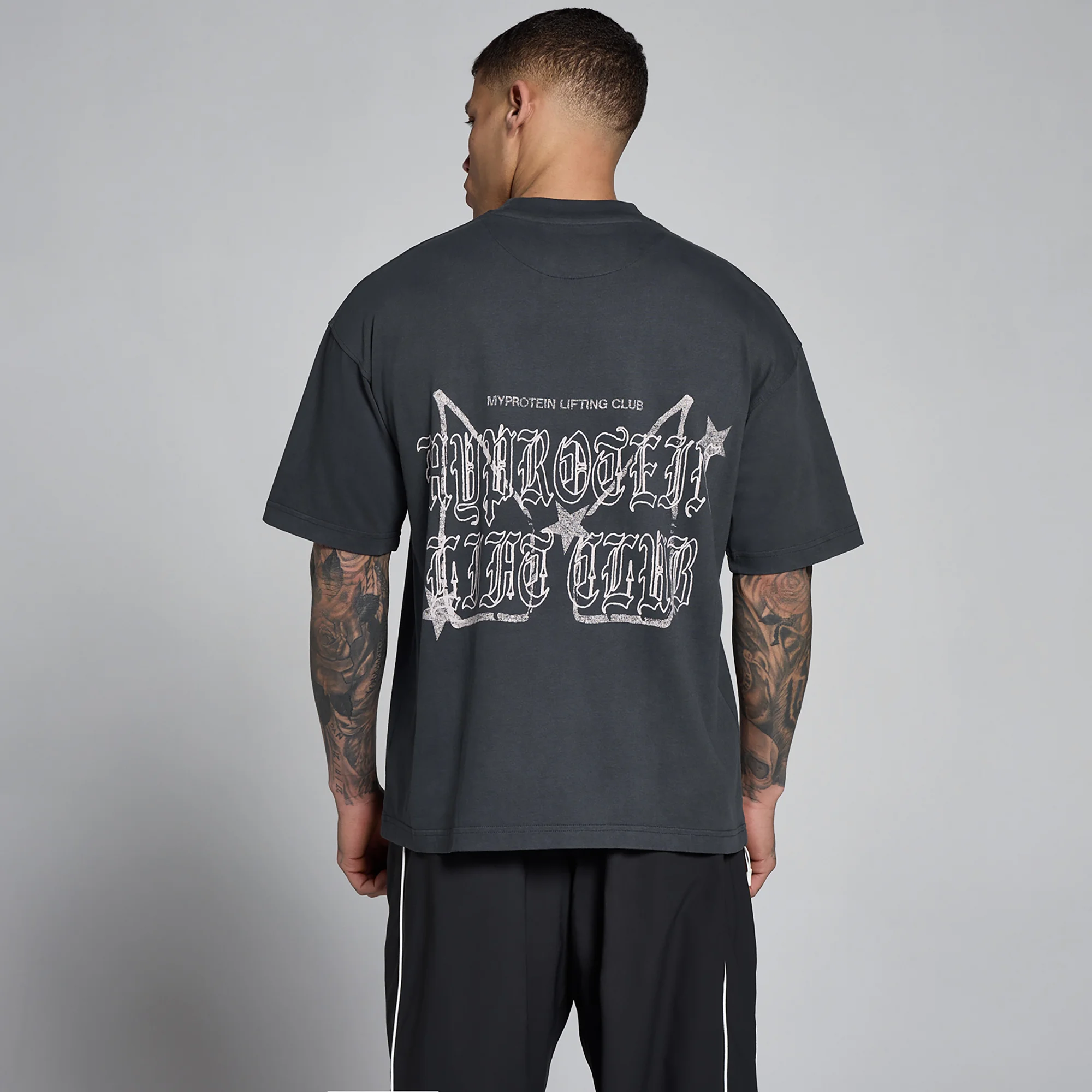 MP Men's Lift Graphic Washed Oversized Cotton T-Shirt - Dark Grey - XS Image 1