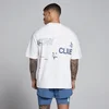 MP Men's Hybrid Graphic Oversized Cotton T-Shirt - White/Slate Blue