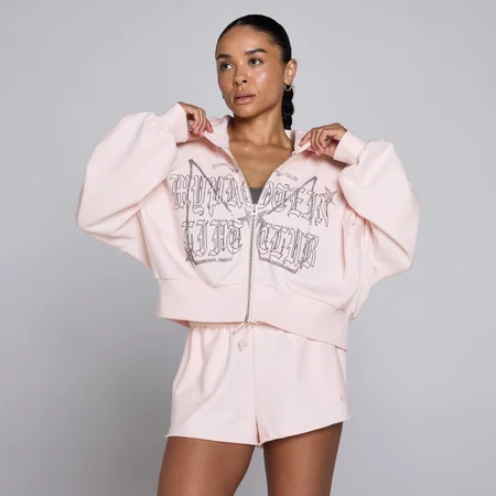 MP Women's Lift Graphic Lifestyle Zip Through Hoodie - Baby Pink