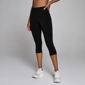 MP Women's Hybrid Seamless Capri - Black - Size XXL