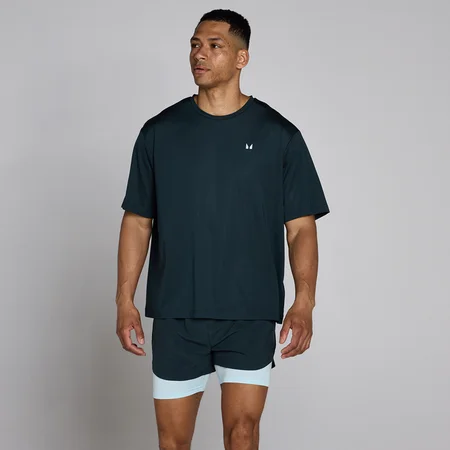 Mp Men's Hybrid Oversized Mesh T-Shirt - Faded Blue
