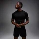 MP Men's Hero Muscle Fit Seamless T-Shirt - Washed Black/Hero Red