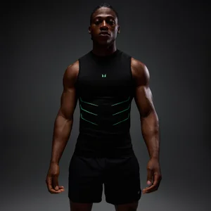 MP Men's Hero Muscle Fit Seamless Tank - Washed Black/Alpha Green - Size S