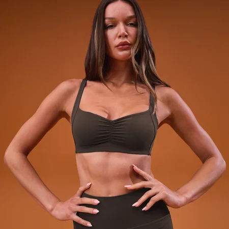 MP Women's Tempo Scrunch Minimal Sports Bra - Cocoa