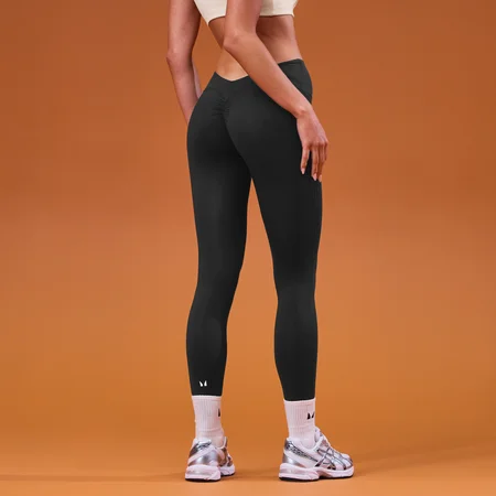 MP Women's Tempo Dipped Waist Leggings - Black