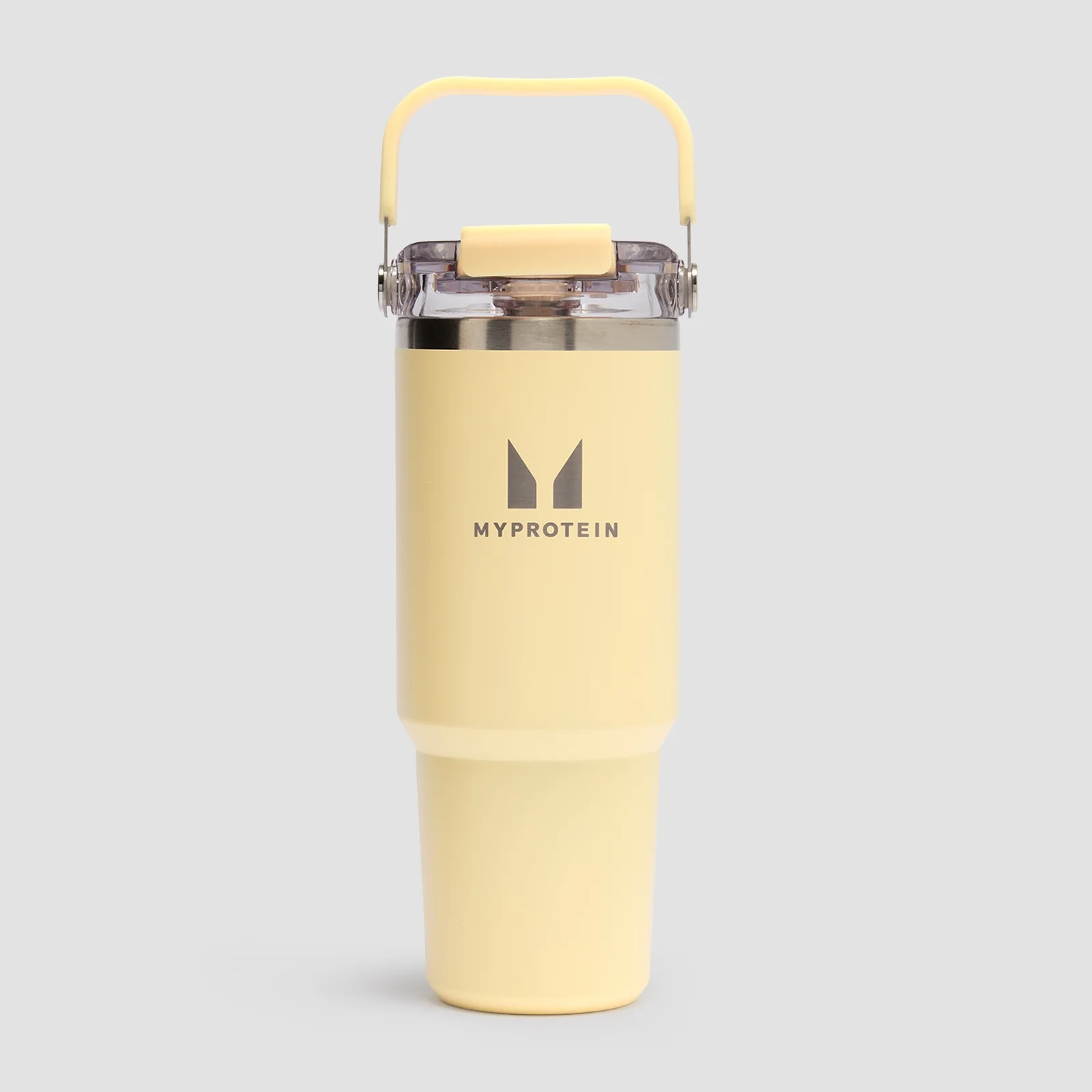 Myprotein Recycled Metal Top Handle Straw Bottle 900ml - Butter Image 1