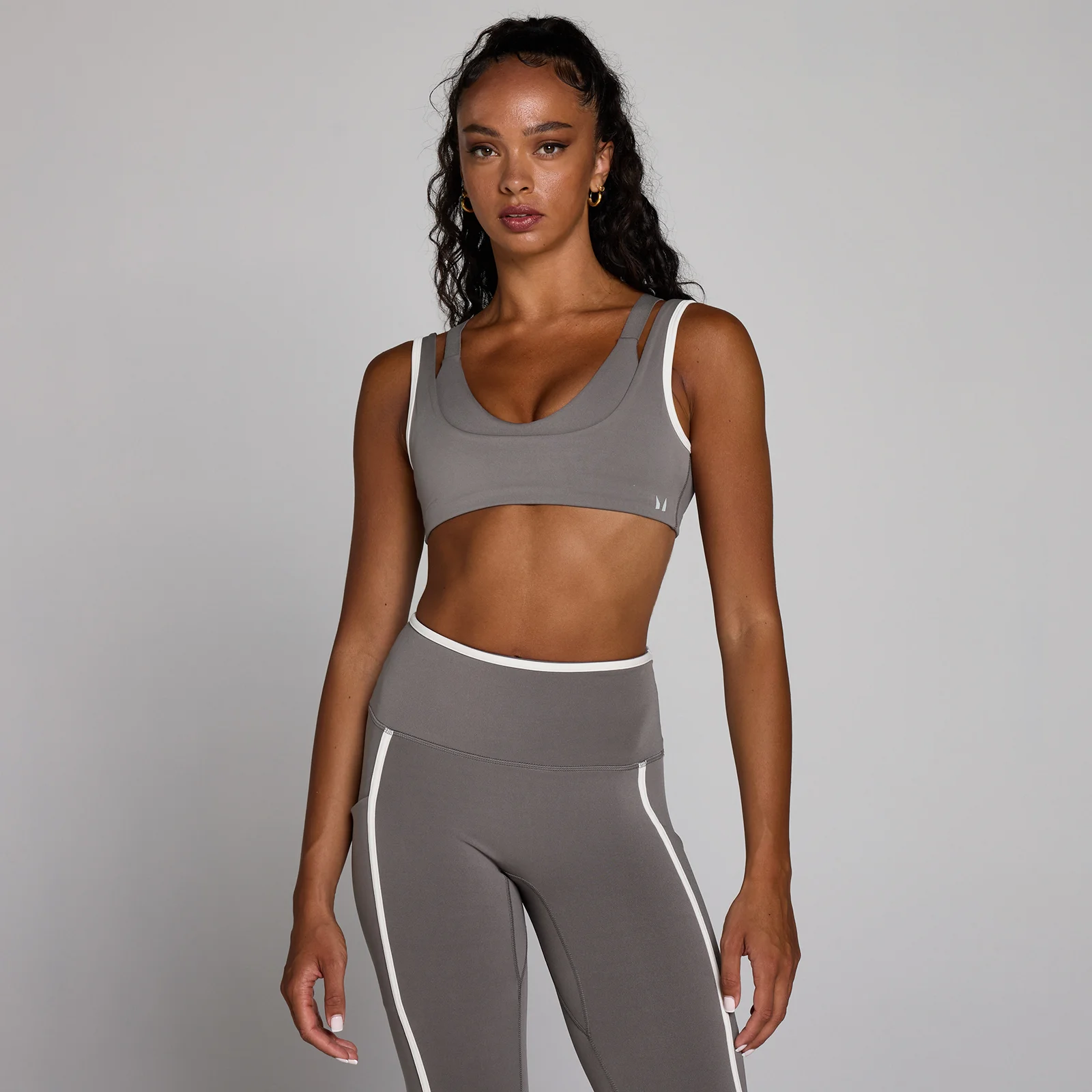 MP Women's Velocity Contrast Double Layer Sports Bra - Ash Grey - M Image 1