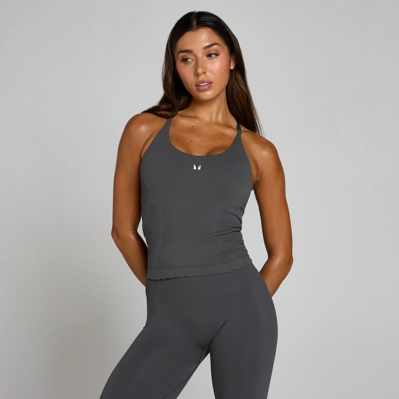 MP Women's Tempo Ultra Seamless Longline Vest - Robust Grey - S Image 1
