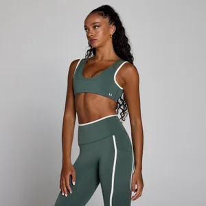 MP Women's Velocity Contrast Double Layer Sports Bra - Cloudy Green - Size M