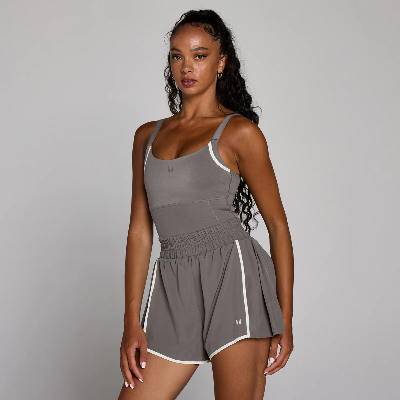 MP Women's Velocity Contrast Pleated All In One - Ash Grey - XL Image 1